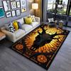 Deer Skull Pattern Carpet with Gothic Art Style and Orange Design Suitable for Use As an Anti-slip for Living Room Bedroom Sofas