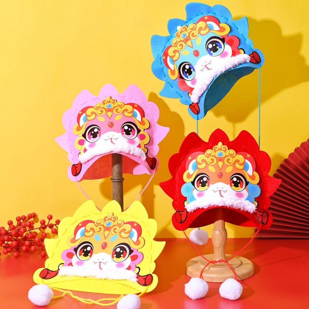 Hand Assembly Chinese New Year Hat Chinese Style Zodiac Snake Head Hat  Spring Festival