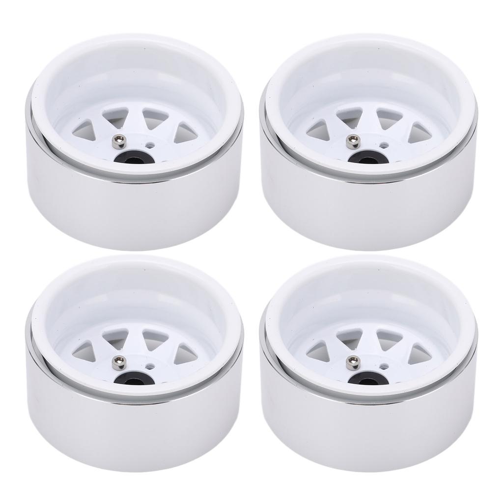 4pcs Metal 1.9 Inch Wheel Rims 10 Triangle Hole Hub for AXIAL SCX10 110 RC Climbing CarWhite