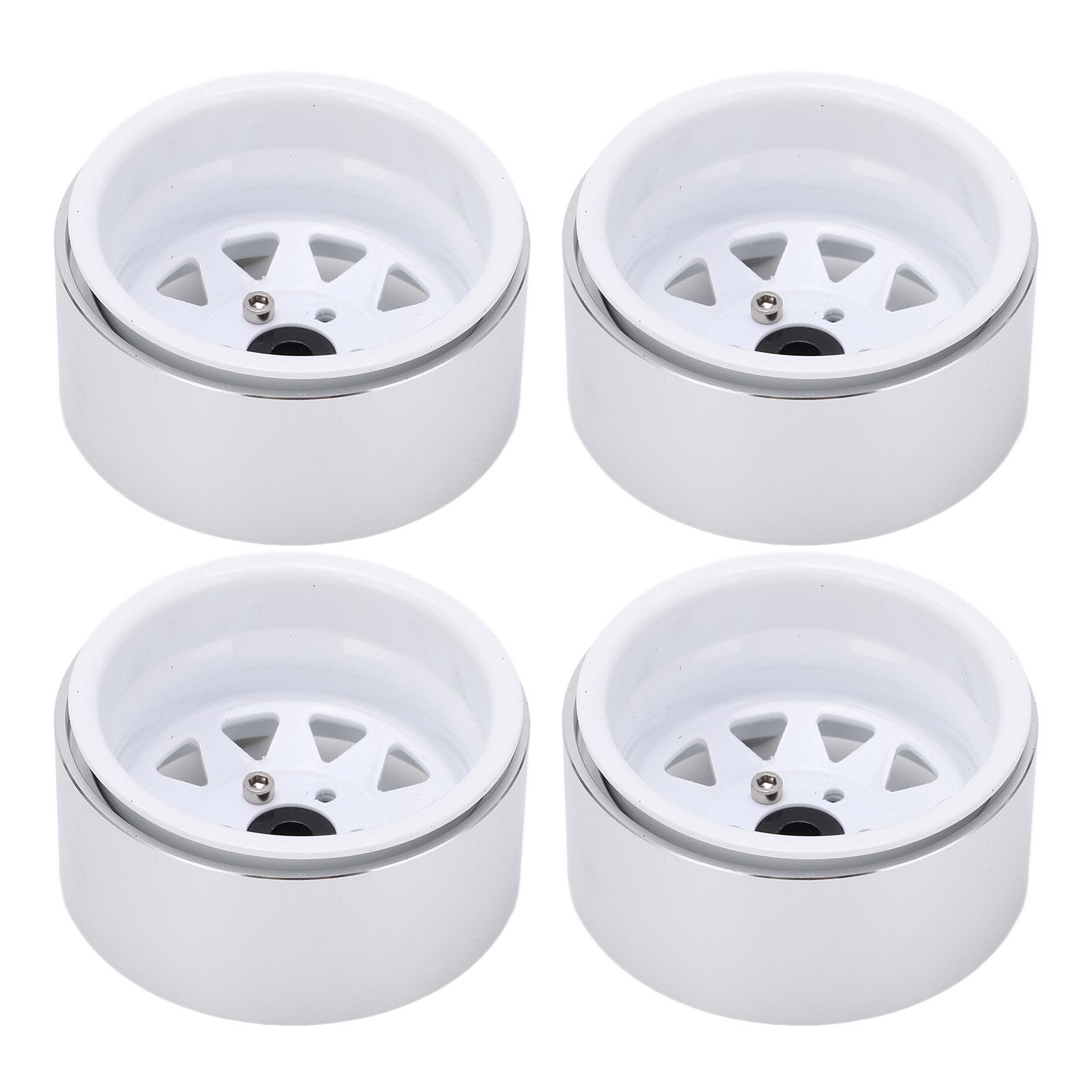 

4pcs Metal 1.9 Inch Wheel Rims 10 Triangle Hole Hub for AXIAL SCX10 110 RC Climbing CarWhite
