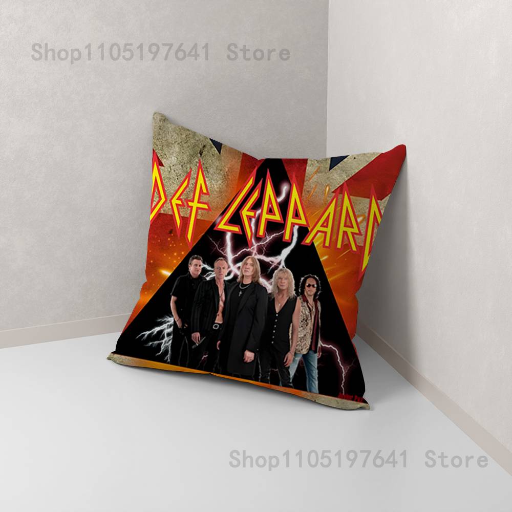 Band D-Def Leppard Pillow Case For Sofa Decor Car Office Room Printing Cushion Cover Decorations and Protector