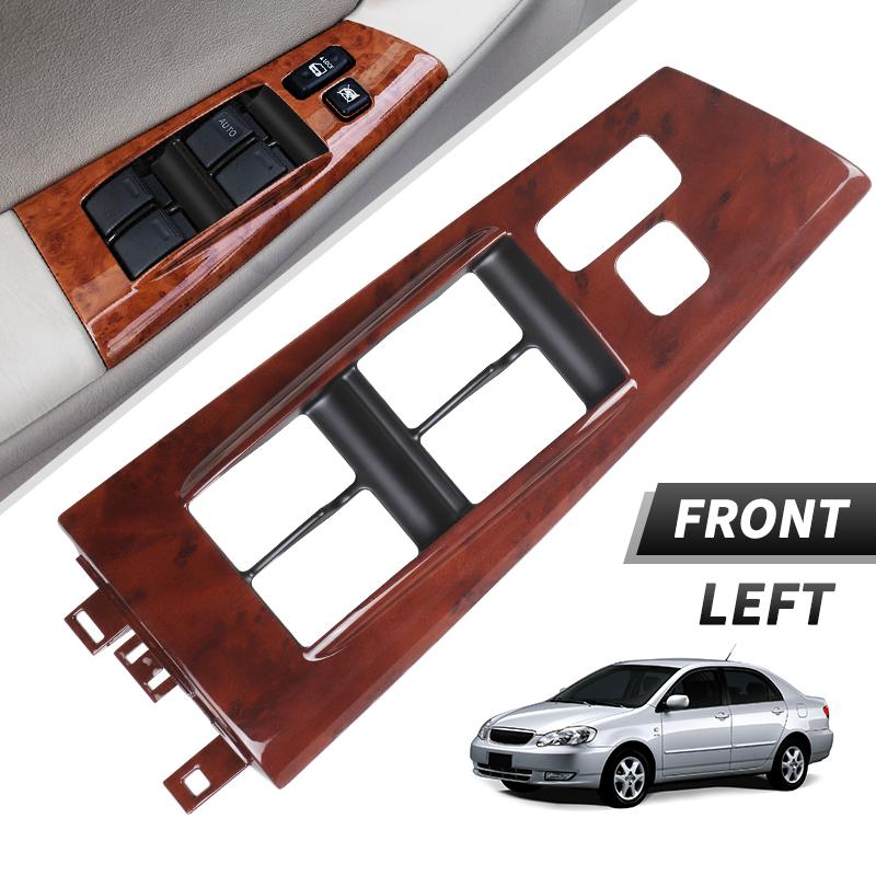 74232-12380 74231-02350 Front Power Window Switch Bezel Panel For Toyota Corolla 2003 2004 2005 2006 2007 2008 Wood Grain/Sliver