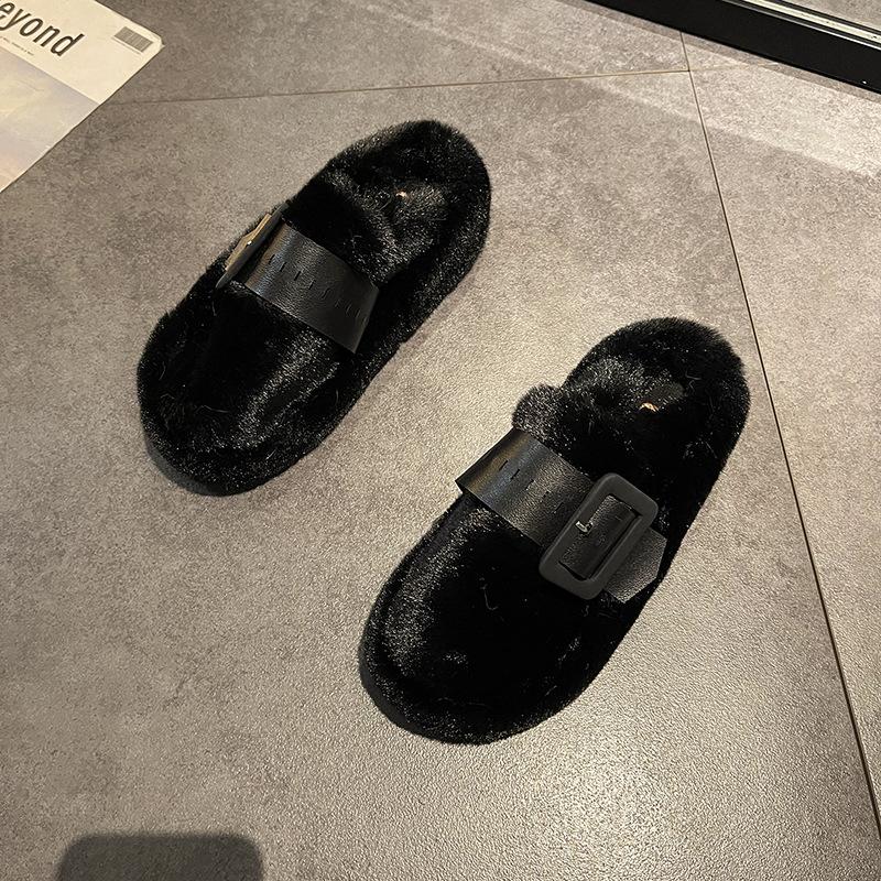 

Baotou half slippers women wear 2025 spring and autumn new Internet celebrity muffin thick soles Mao Mao shoes drag fashion tribe 40 чорний