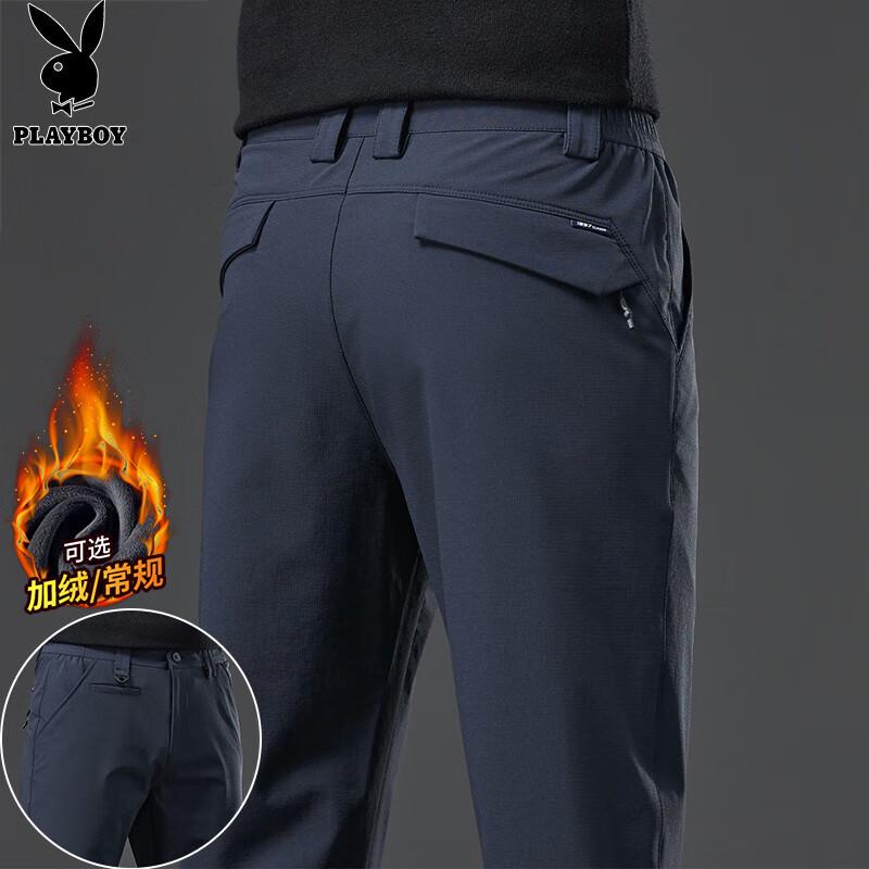 

PLAYBOY Men s Autumn/Winter Casual Workwear Loose Straight Long Pants 32