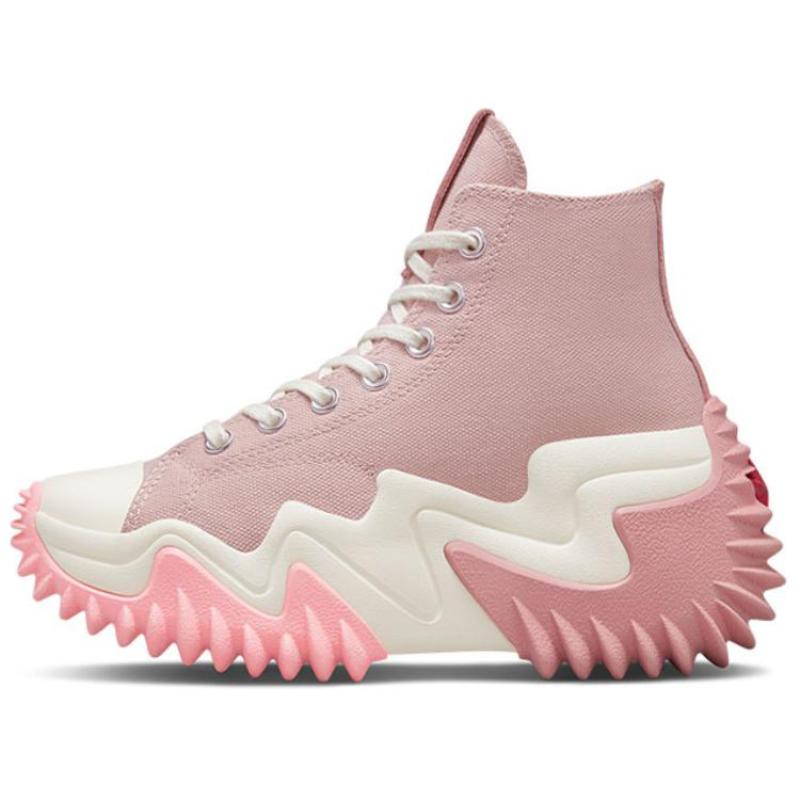 

Converse Run Star Motion Versatile Trendy Abrasion Resistant High Top Canvas Shoes Unisex Pink and White 37.5