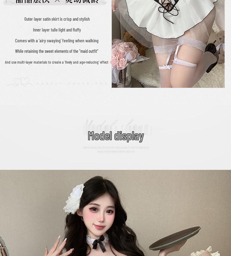 Women's Revealing Mesh Lingerie Set: Sexy Uniform Style with Hollow Design, Free-Removal Nightdress