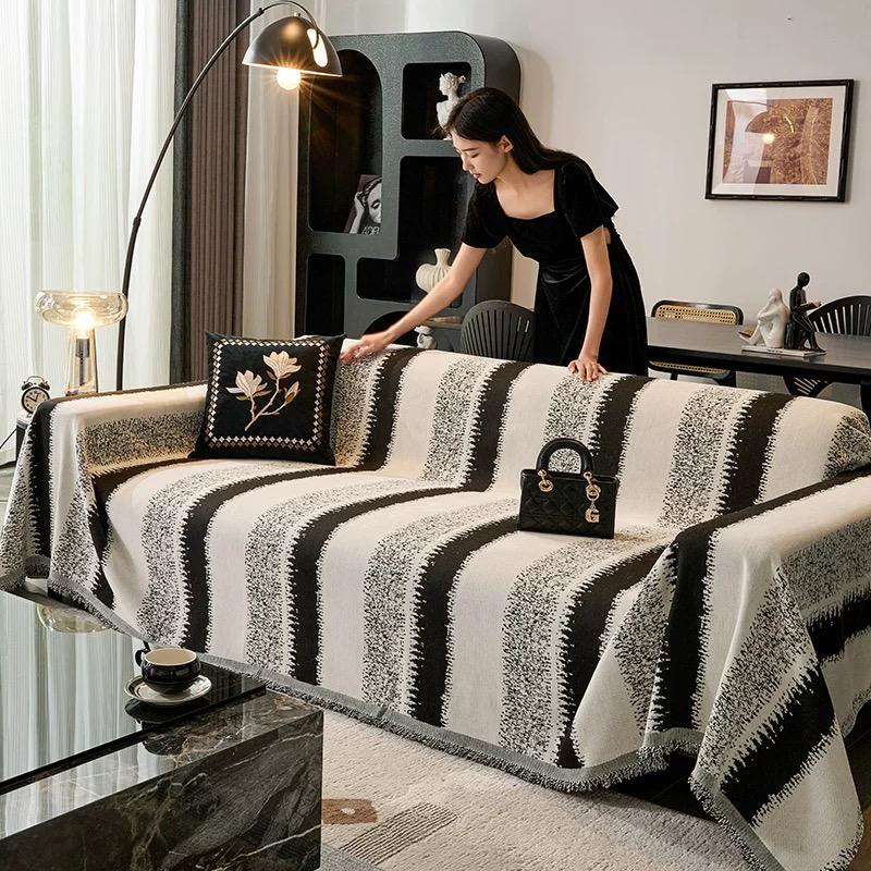 Chenille Sofa Towel Blanket Sofa Cover Universal Anti Cat Scratch Sofa Cover Living Room Bohemian Style 1/2/3/4 Seater
