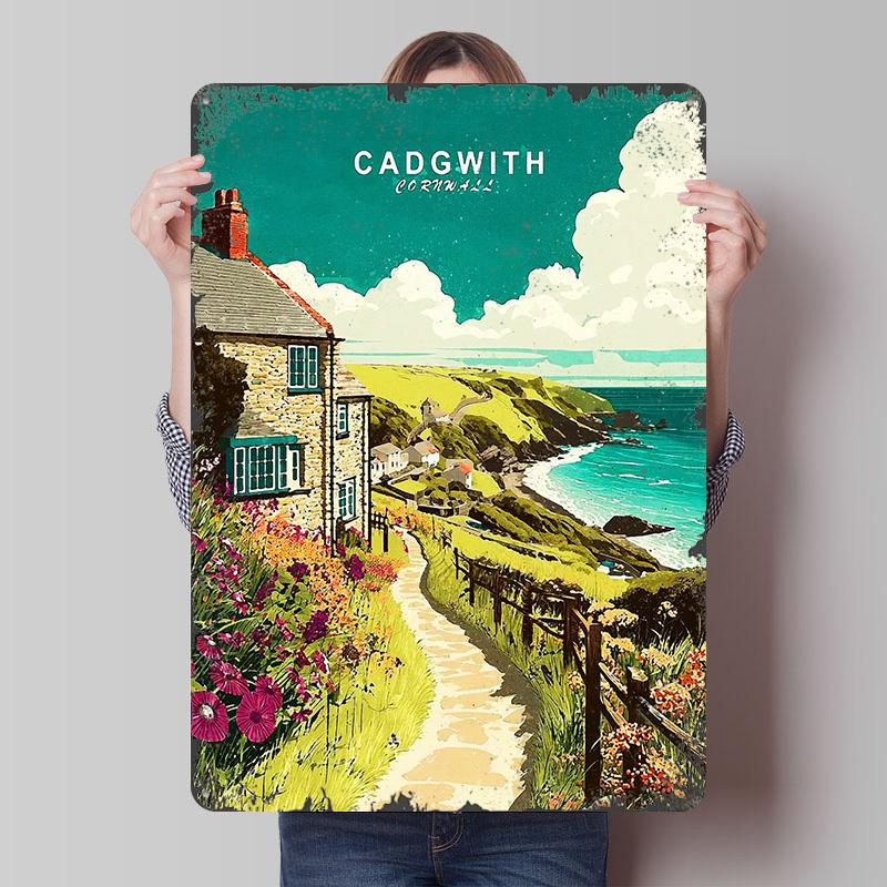 

Cadgwith Cornwall Travel Metal Poster Customized Wall Art Retro Vintage Tinplate Signs for Room Ornaments Home Decor Coffee Bar 7.9x11.8In(20x30cm)
