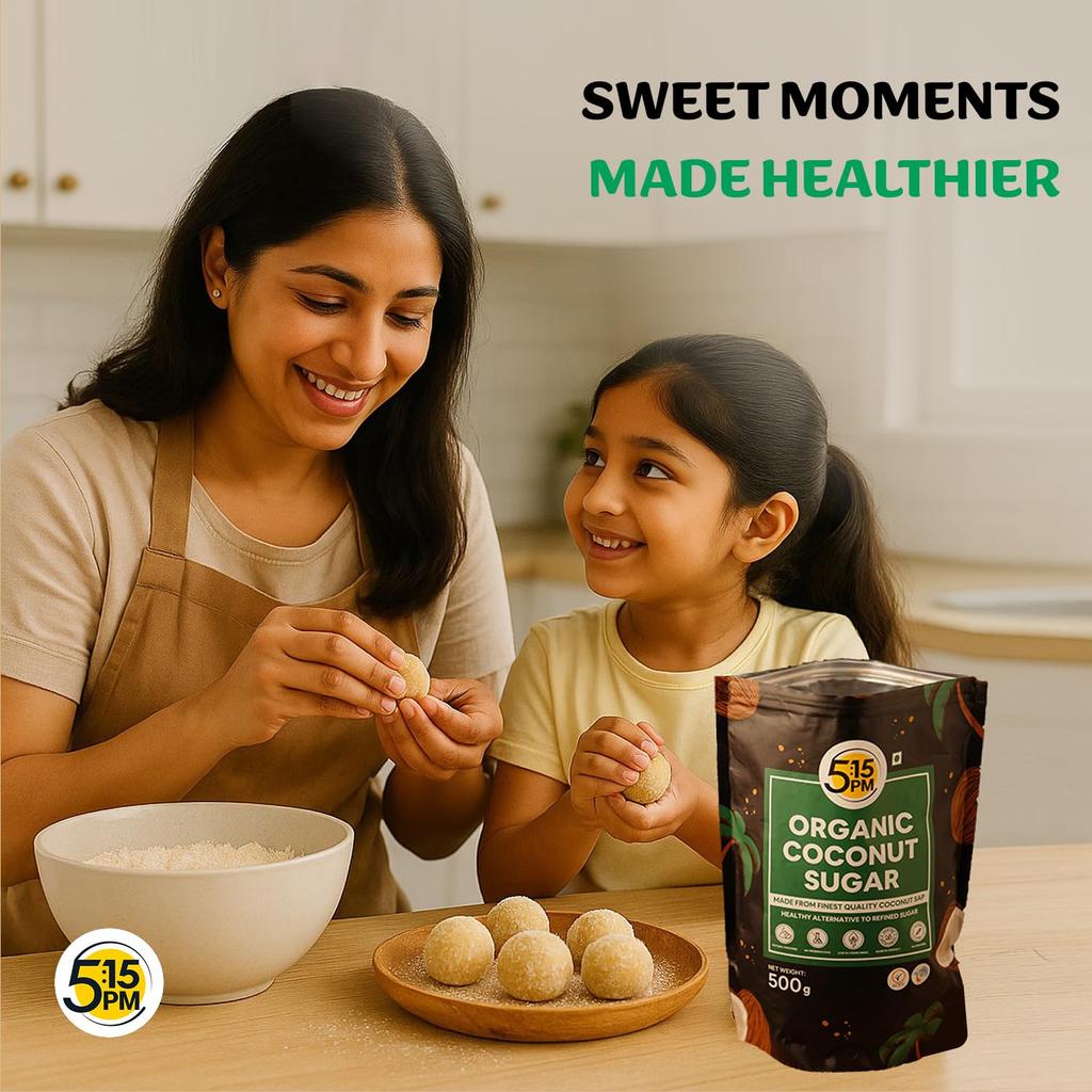 5:15PM Organic Coconut Sugar 500 G Unrefined Natural Sweetener For Baking Cooking Drinks Organic Natural Palm Sugar