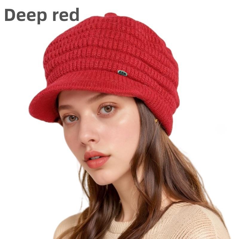 Fleece-Lined Wool Beret for Women: Warm, Thick, and Stylish for Autumn and Winter