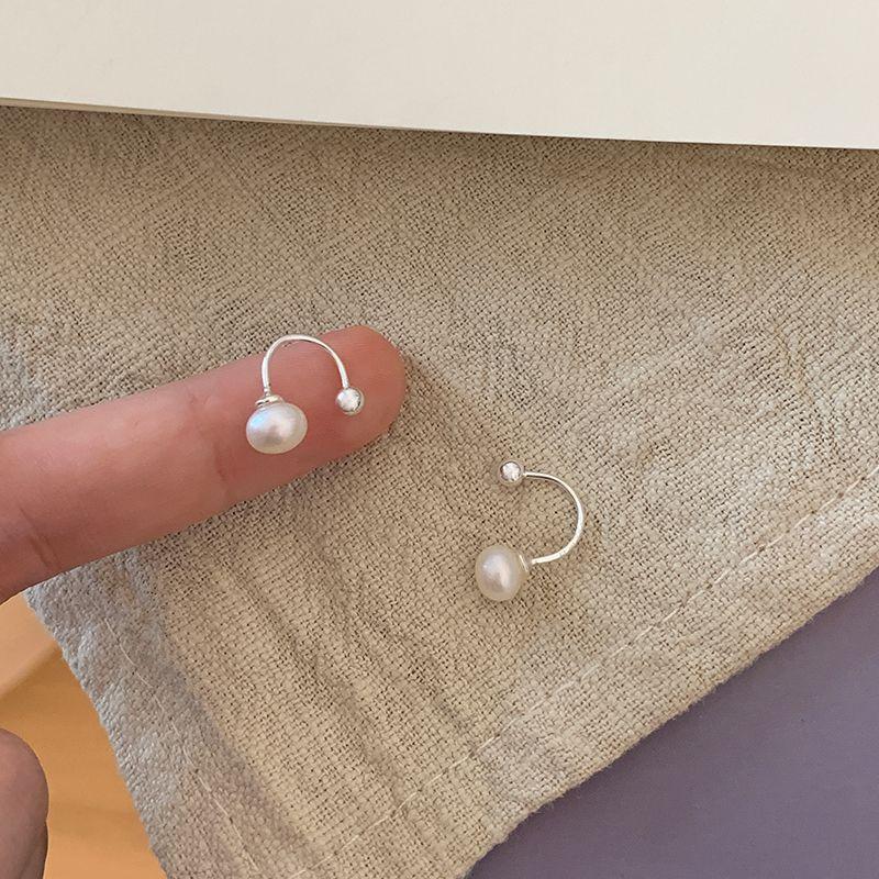 

For Evening S999 Sterling Silver Pearl Earrings Female Elegant Graceful Classic Simple Fashion French Daily Earrings Ear Clip Pair of S999 Sterling Silver Pearl Earrings