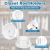 10pcs Closet Rod Holders, Plastic Closet Pole Socket Fits 1-3/8” Diameter Rods, Closets Rod Support Bracket with Screws for Home and Store (White)
