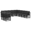 Outdoor Sofa Set Black Polyester