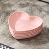 5Pcs Plastic Heart-shaped Dinner Plate, Fruit Plate, Dessert Plate, Cake Plate, Snack Plate, Pickle Plate, Cake Plate.