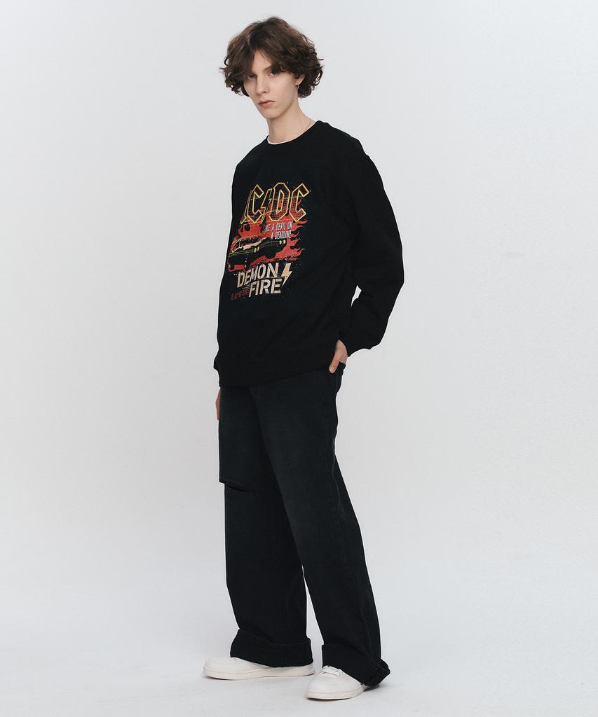 Beulabado Acdc Demon Fire Sweatshirt Bk (Brent2325)