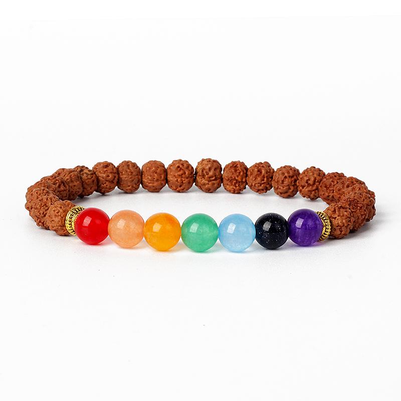 Natural Wood Star Moon Bodhi Seeds Bead Bracelet Promotes Meditation Wisdom & Good Luck Fortune Enlightenment Harmony Jewelry