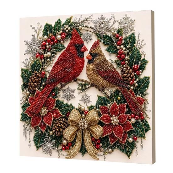 Kit per Creare Decorazioni da Parete Kit Artistico con Perle Finte di Natale, 20x20cm Pittura Natalizia Fai da Te Progetto di Artigianato Multidimensionale Diamanti 3D Scintillanti per Adulti, Festivo