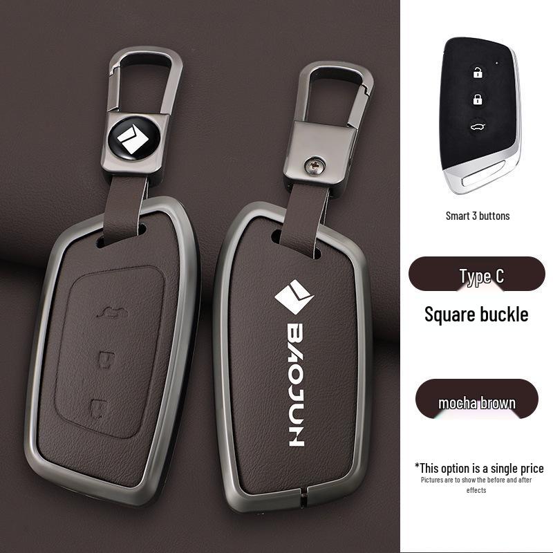 Compatible Baojun 510/730/530/360/560/310w/630 Car Key Protective Case with Special Buckle.