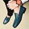 Men's Plus Size Summer Cowhide Casual Loafers - Slip-On Leather Driving Shoes