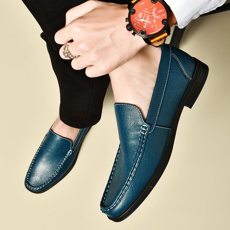 Men's Plus Size Summer Cowhide Casual Loafers - Slip-On Leather Driving Shoes