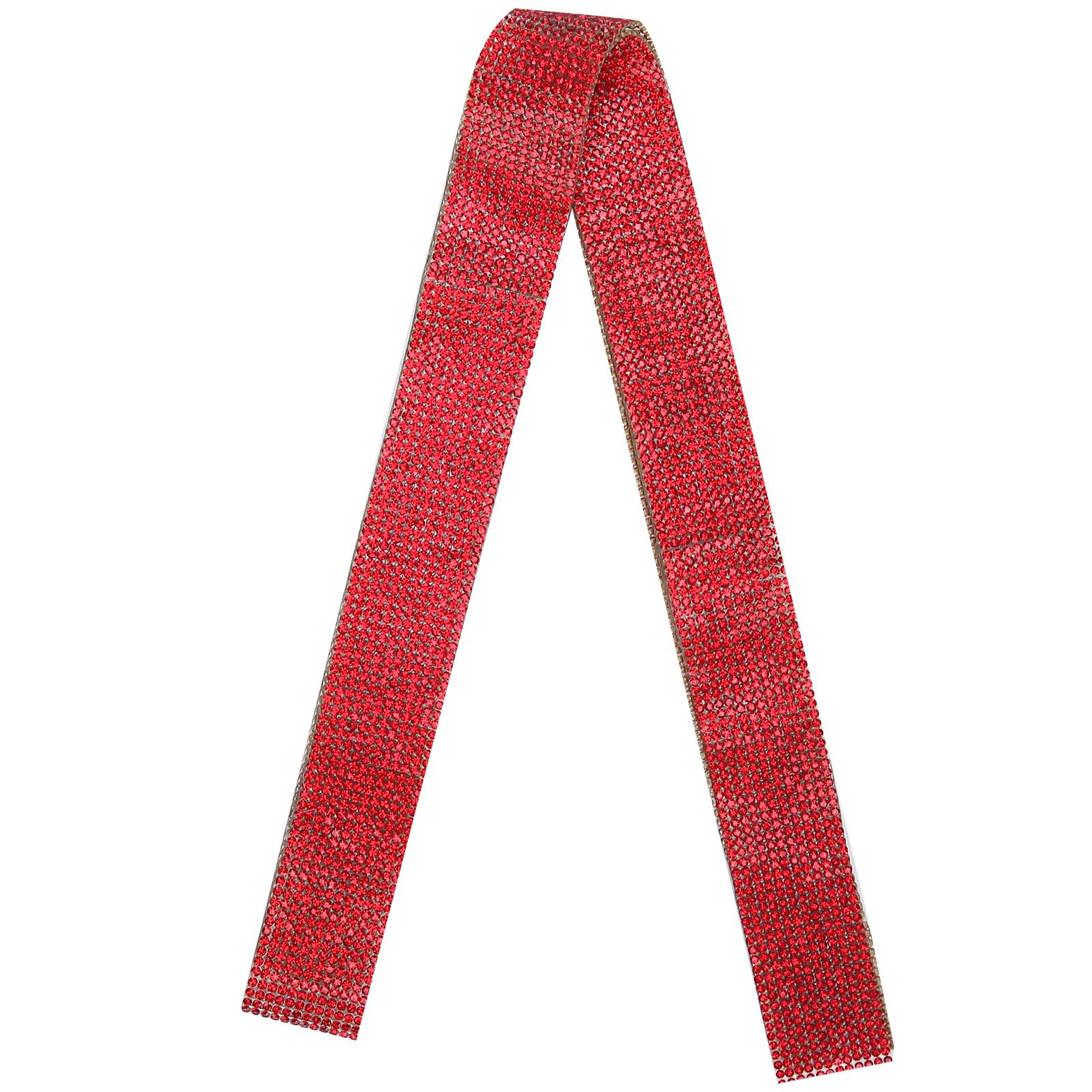 Diamond Ribbon Rhinestone Decorative Sticker Strip Art Craft DIY Decor Hot Melting Adhesive Red