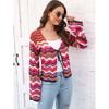 Women's Fall and Winter Wavy Patchwork Striped Sweater