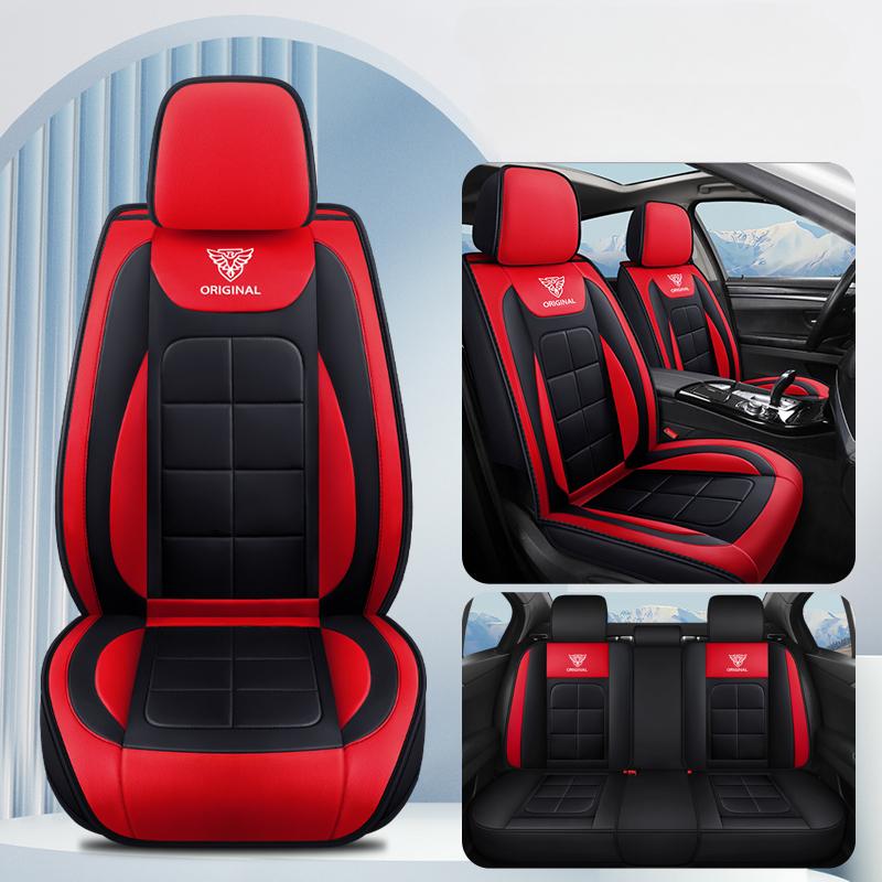 Five-seater Car Seat Covers Waterproof Faux Leather Cushion Universal Car Interior Covers with Non-Slip Protector for Most Cars