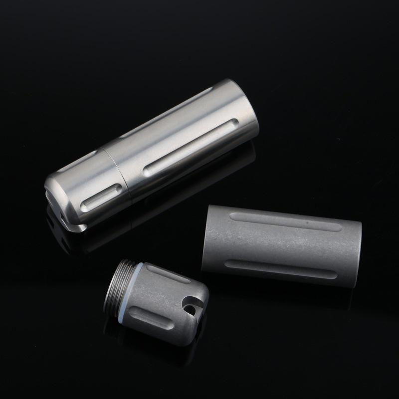 Titanium Alloy Waterproof Sealed Capsule Medicine Case Storage Container Bottle Keychain Home Travel Multi-function EDC Tool