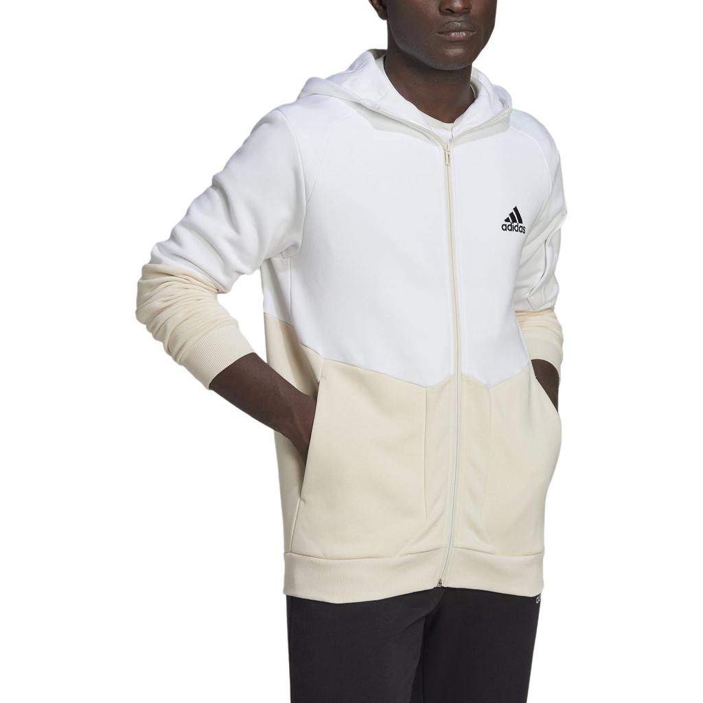 Adidas Sweatshirts Men's White Hooded Moderate Cardigan HL6911