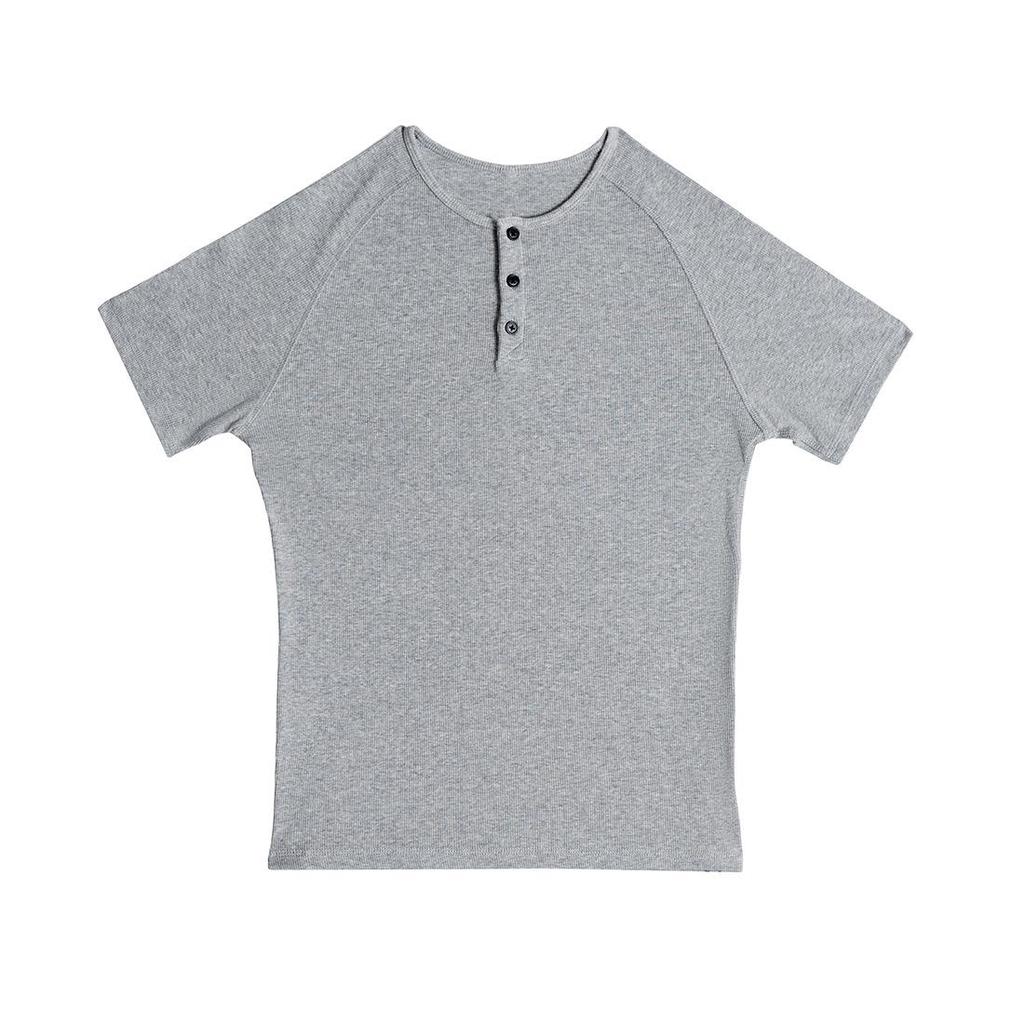 Men's Slim Fit Ribbed T-Shirt - Stretchy, Tight-Fitting, Round Neck, Short Sleeve, Muscle-Defining Fitness Tee