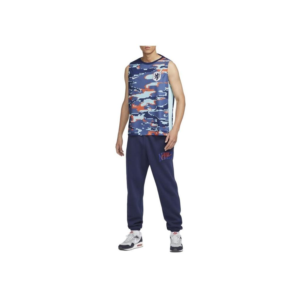 Nike All Over Print Casual Crew Neck Sleeveless T-Shirt Men Tops Space-Blue FJ2718-492