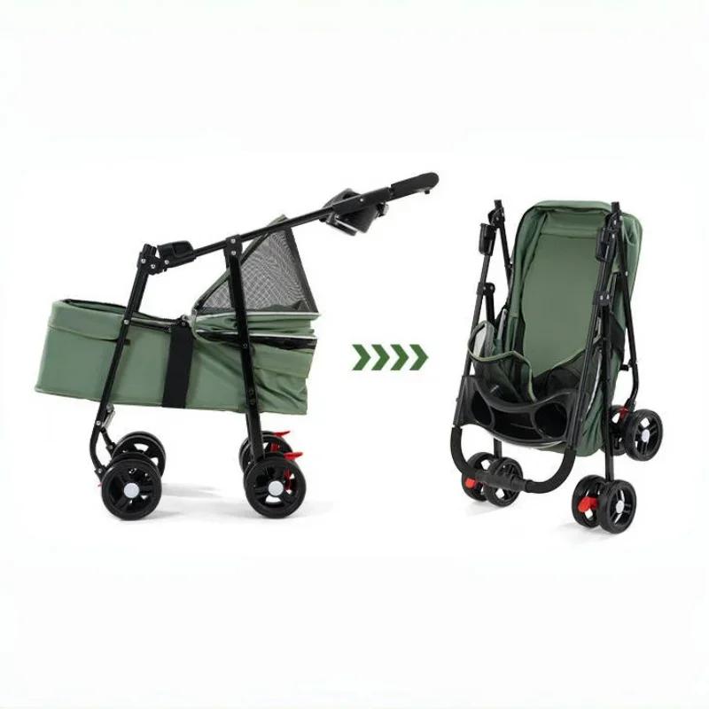 Lightweight Pet Transporter Cat Puppy Stroller Small and Medium Pet Stroller Outdoor Travel Breathable Cat Dog Stroller