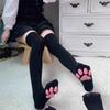 Velvet 3D Kitten Claw Socks Cute Long Socks Kawaii Cat Paw Stockings  Lolita JK