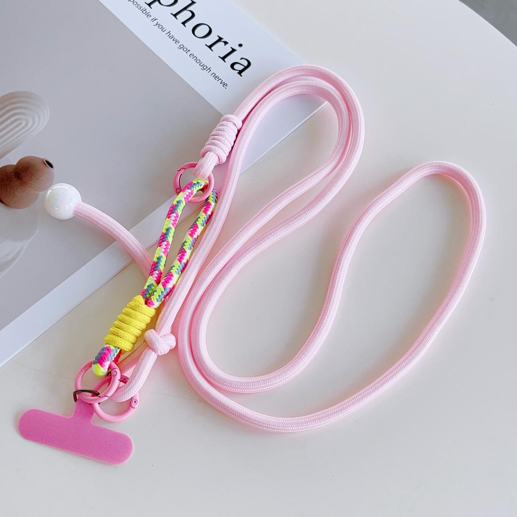Two-In-One Multi-Functional Mobile Phone Universal Lanyard, Adjustable Crossbody Long Rope, Pearl Pendant, Finger Anti-Loss Rope