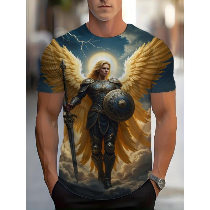 Men's 3D Pattern Printed Crew Neck T-Shirt - Summer Casual Plus Size Short Sleeve Top