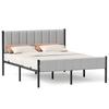 VASAGLE Dubbel Bedframe 160 x 200 cm met Gestoffeerd Hoofdbord Bedframe Stalen Latten Ondersteunt tot 500 kg Eenvoudige Montage