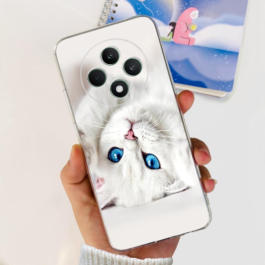 For Oppo Reno12 F Case CPH2637 Shockproof Cover Cute Cat Cartoon Soft Slim Clear Phone Cases For OPPO Reno 12F 4G CPH2687 Fundas