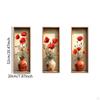 3x Floral Vase Wall Decals, Creative Peel and Sticky Large Art Stickers 3D for