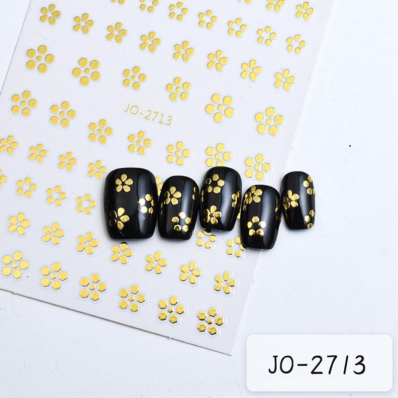 

Sequin Flower Nail Stickers Colorful Nail Decal Self-Adhesive Nail Charm Slider Decor Fashionable Manicure Tool Accessories T572-13 золотой