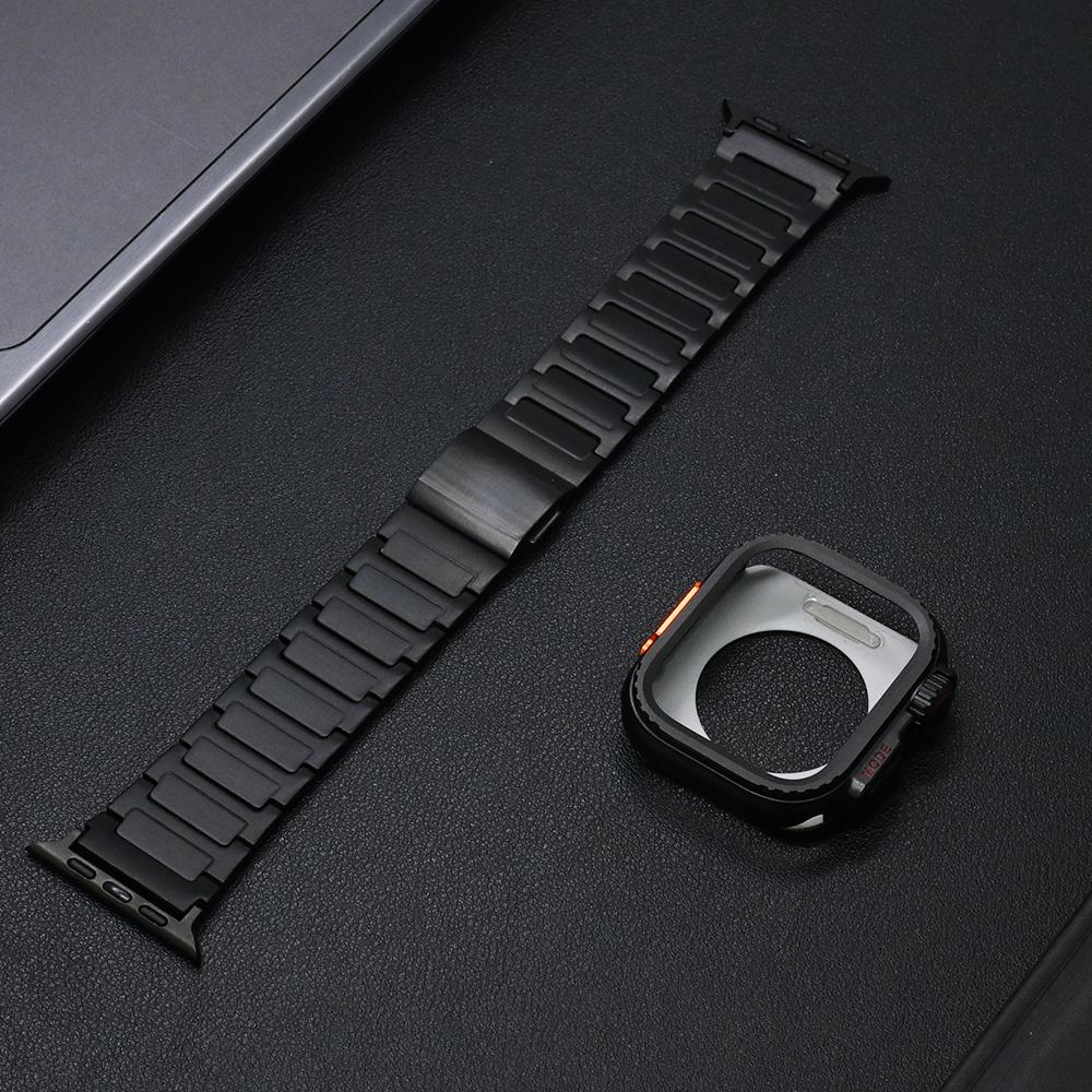 Titanium Strap+metal Case for Apple Watch Ultra 1/2 49mm Series 10 46mm Men Magnetic Bracelet for Iwatch 9 8 7 6 5 SE 45mm 44mm