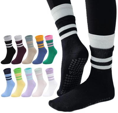 Yoga Socks Professional Non-slip Breathable Mid-tube Pilates Sock Ladies Cotton Gym Fitness Silicone Indoor Floor Socks