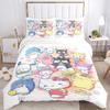 3pcs Happy Cartoon My Melody and Friends Quilt Cover Set - Soft & Comfortable Polyester Fabric, All-Season Breathable Comforter Set For 1 Quilt C