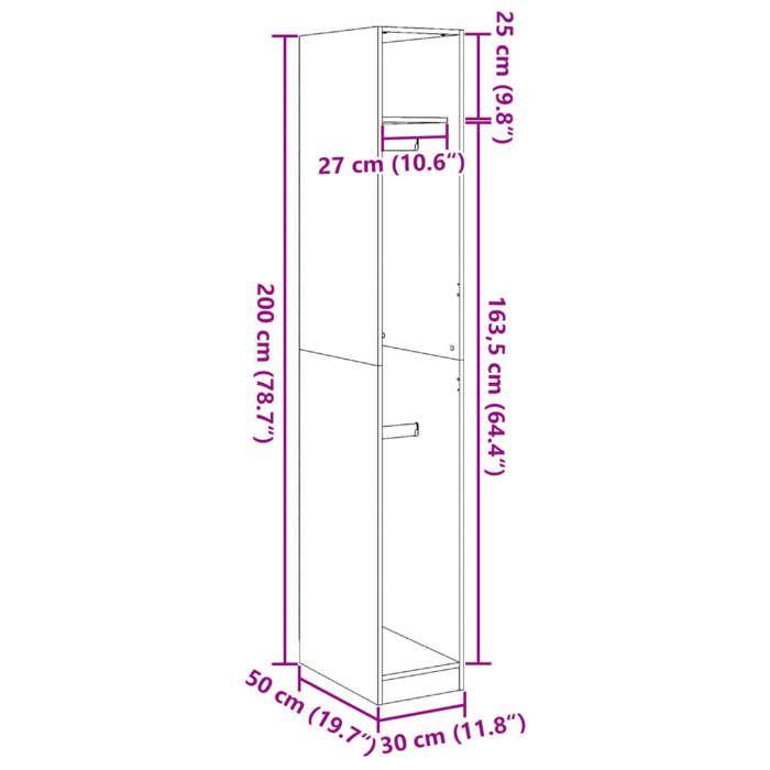 VidaXL Wardrobe Sonoma Oak 30x50x200 Cm Engineered Wood 3307776