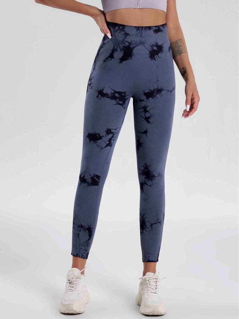European & American Seamless Tie-dye Yoga Pants: Hip-lifting, Waist-slimming, High-Elastic Fitness Leggings
