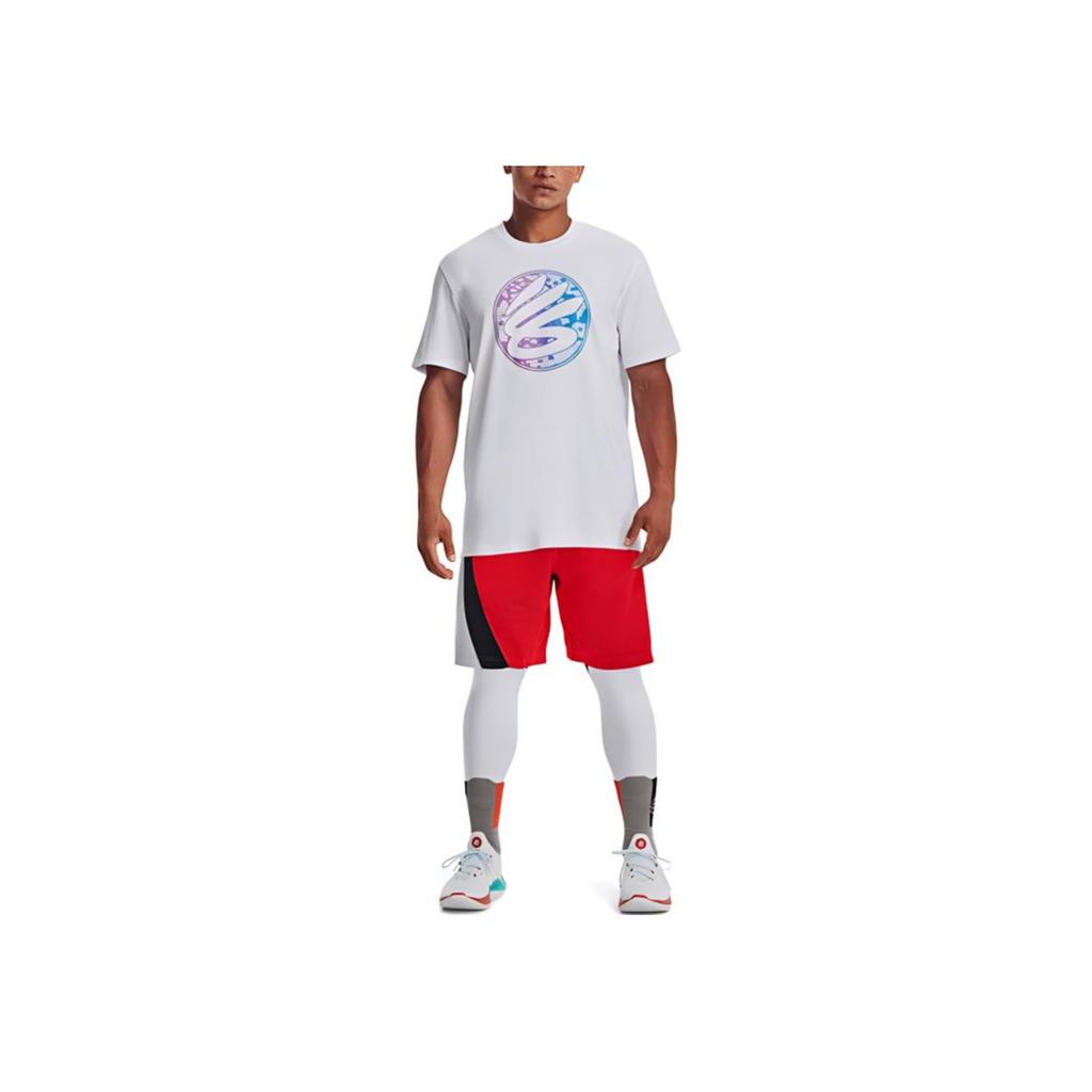 Under Armour Color Block Breathable Fleece Mid-Rise Sports Shorts Men Shorts Red 1374303-810