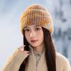 New Winter Color Knitted Wool Hat for Women Outdoor Travel Windproof and Warm Piles of Hats Showing Face Small Pullover Hat