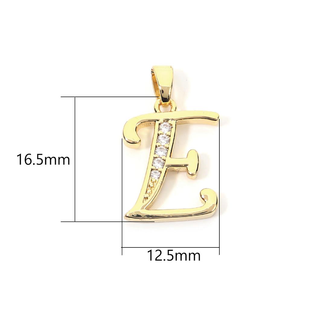 Fashion Gold Plated Letter Charms Alphabet A-Z Zircon Metal Letter Pendants For Jewelry Making DIY Bracelet Necklace Accessories