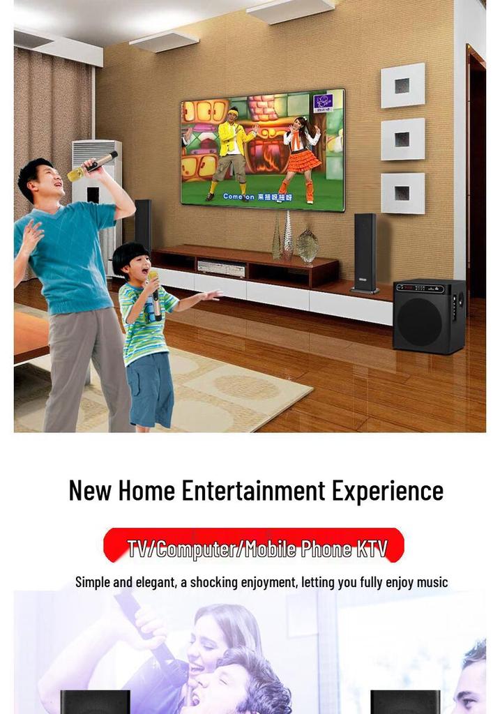 Qisheng 2.1 Bluetooth KTV Speaker with Super Bass for Desktop & Home Use