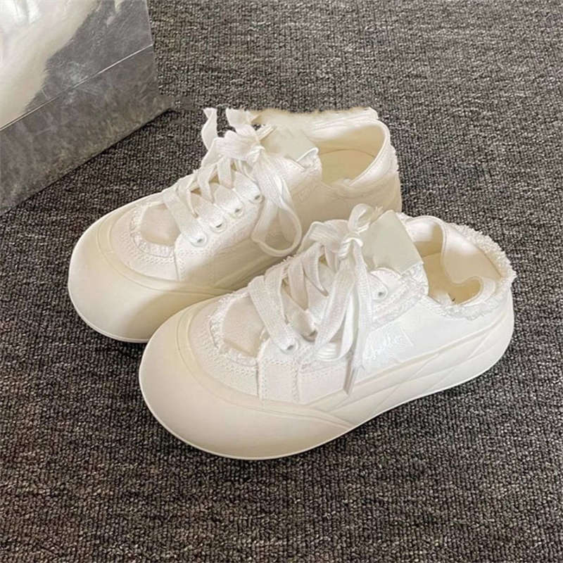 Two Wear Platform Canvas Shoes Women's Spring and Autumn New Summer Board Shoes Bread Shoes Women