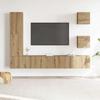 5 Piece Wall Mounted TV Cabinet Set Artisan Oak Finish Engineered Wood